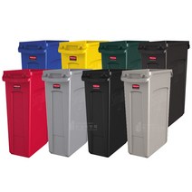 러버메이드 벤티드 슬림짐 휴지통 뉴슬림짐세트/60L 80L 분리수거 쓰레기통, 뉴슬림짐 87L, 베이지, 1개