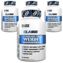 EVLUTIONNUTRITION CLA 1000mg 웨이트 매니지먼트 글루텐 프리 소프트젤, 90개입, 4개