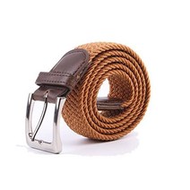 107635 캔버스 탄성 직물 ASIN 스트레치 여러 가지 빛깔의 꼰 벨트, S, 갈색