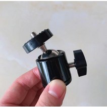 전동식 팬틸트 카메라 받침대 360도 회전 삼각대 낙지 볼 타입 소형 나사 포트 미니 구형 짐벌, Black