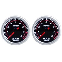2X CNSPEED 인치 52Mm 자동 타코미터 게이지 0-8000 RPM 12V 범용 모터 흰색 LED 포인터, 01 브라운