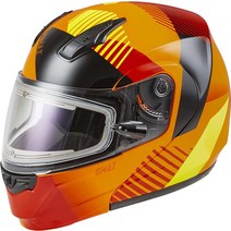 GMAX MD-04S 리저브 스노우 및 모터 스포츠용 경량 모듈러 헬멧 편안한 풀 페이스 보호 (네온 오렌지/HI-VIS) [미국 직배송], 3X-Large, Neon Orange/Hi-vis W/ Electric