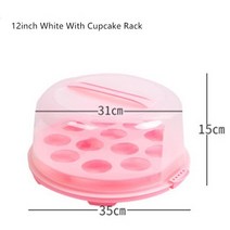 머핀컵 일회용 실리콘 사각 은박 유산지 JO LIFE-투명 케이크 상자 플라스틱 웨딩 포장 패드 투명 컵케익, 07 12inch Cupcake Pink