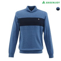 그린조이 남성 배색 포인트 목폴라 스웨터