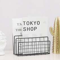 쓰리스텝 매거진랙 신문가판대 철제책꽂이 3단오픈형잡지꽂이 이동식 lp거치대, 블랙