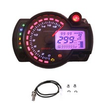 속도측정기 스피드건 속도계 오토바이 디지털 라이트 LCD 속도계 18000rpm 주행 타코미터 센서 7-컬러 디스, 02 as picture