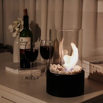 에탄올난로 가정용 불멍 화로 에탄올램프 실내불멍 미니 불무드 감성 캠핑, 블랙 난로 (단품)