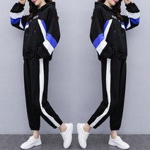 [뽐나] 여성 빅사이즈 캐주얼 스포티 스트릿 패션 트레이닝복 세트