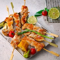 요즘점빵 국내산 순살닭꼬치 400g 냉동 바베큐소스 3개 증정, 순살달꼬치 8개