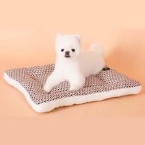 ﻿강아지 켄넬방석 애견 사각 쿠션 투톤삼각 소형 중형 대형, 핑크