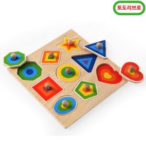 [토도리브로]원목교구 도형꼭지퍼즐, 단일속성