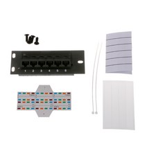 6 포트 Cat5e RJ45를 통한 쿠플러 패치 패널을 통해 백바 월드 마운트 또는 CAT5EUTP STP 케이블 링을위한 랙 마운트
