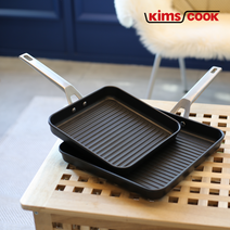 바릴라 주물 사각 그릴팬 23cm 생선 구이 팬, 1개