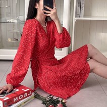 [제이0](4color)도트 미니 랩 원피스