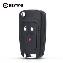 키쉘 KEYYOU 교체 접이식 3 버튼 원격 키 케이스 쉘 시보레 Cruze 스파크 플립 Fob