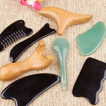 물소뿔 밀랍수지 로즈쿼츠 나무 지압 괄사 마사지 도구, 27)로즈쿼츠 물고기괄사, 1개