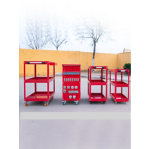 카센터 공구함 카트 이동식 자동차 정비 트롤리 선반, 사일런트 브레이크 휠두꺼워짐 증가 06