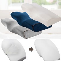 기능성 메모리폼 베개 목이편한 초등 성인 경추 배개 그레이