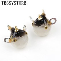 물고기목걸이 여자 팬던트 행운미니 금붕어 복어 모양 펜던트 아세테이트 아크릴 수지 펜던트 쥬얼리 제