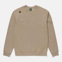 국내매장용 (정품)데상트 워딩형 컴포트핏 기모코튼 맨투맨 베이지 SO323UHT91 BEG0