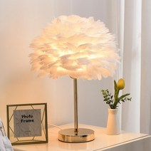 Rome&Glas 북유럽 깃털 스탠드 테이블 침실 단스탠드, 화이트