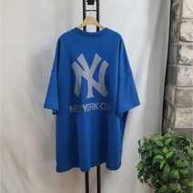 상상그이상 여성용 빅사이즈 NY 프린팅 홈웨어 루즈핏 롱 티셔츠