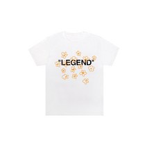 블랙 스코어 남여공용 LEGEND 반팔 티셔츠 (LEGEND ORANGE FLOWER T-SHIRT WHITE) 화이트