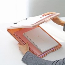 수납형 클립 보드 파일 케이스 A4 서류 문서 화일 보관 홀더 메모 결재판 대학생 직장인 사무용품, 클리어