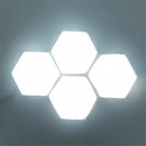 스마트터치 퀀텀 라이트 벽 램프 거실 침실 침대 육각형 벌집 인테리어, 4피스 램프 세트합함전원