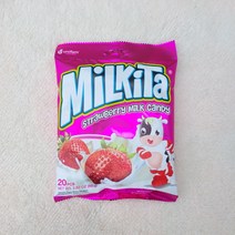 [밀키타] Milkita 캔디 스트로베리 밀크, 80g, 3개