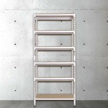 스피드랙 무볼트 조립식 앵글 철제 선반 6단 500 x 300 x 1800, 블랙, 12mm 강화 MDF 보드