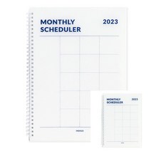 2023 기본 A4 먼슬리 스케줄러 화이트 날짜형 월간 스터디플래너 스케줄표 스케줄체크판 스케줄노트 대학생플래너