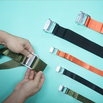 원터치 웨빙 스트랩 캠핑 압축벨트 침낭 이불 텐트 수납, 블랙(대형)