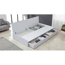 헤드없는 SS프레임 빅서랍 자취방 싱글침대 좁은공간, 멀바우