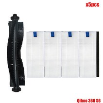 Qihoo 360 S6 로봇 진공 청소기 걸레 교체 메인/사이드 브러시 Hepa 필터 천 부품 액세서리, [15] set15