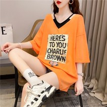 박시반팔티 2022 여름옷 t셔츠 여성 디자인감각 숏 매너 쇄골 와이드 루즈핏 빅사이즈 상의 4096769728