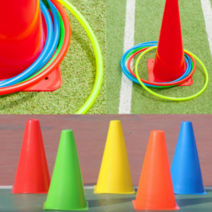 링던지기 고리던지기 세트 칼라콘1개 + 링5개 체육대회 운동회 어린이 유아체육용품 반환점, 칼라콘1개+링5개