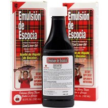 미국직구 자녀을 에멀젼 데 에스코시아 코드 간유 비타민 A와 D 비타민 E와 B1 식이요법 제 향 6.5FLOZ 병 체리 (2팩), 수량, 상세참조