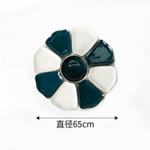 구절판 히스세라믹 월남쌈 회전 나눔 접시 GH-009, 꽃잎 접시 8개   녹두그릇 1개   혼합색