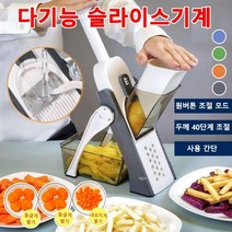 다기능 슬라이스기계 채칼 고기써는기계 원버튼 조절 모드/두께 40단계 조절/사용 간단, 1+1그린