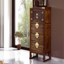 [마루엔개비] 미송 창문살 자반 3단서랍장, 무쇠