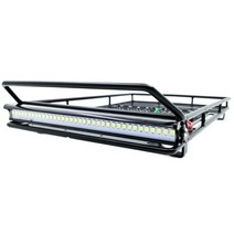 1/10 RC 크롤러 자동차 축 SCX10 90046 TRX4 용 LED 조명 막대가있는 수하물 캐리어 루프 랙, A
