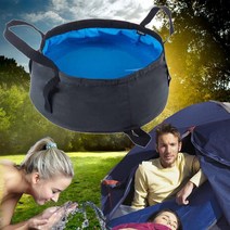 야외 하이킹 캠핑을 위한 8.5L 휴대용 물통 접이식 세척 분지 냄비 내구성 좋은 나일론 물통 가방, random color