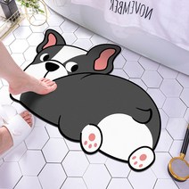 홈다움 빨아쓰는 말랑이 규조토 엎드린 동물 발매트 40 x 60 cm, 엎드린 불독