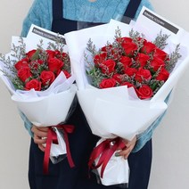 로맨틱노벰버 장미&미스티 꽃다발, 레드장미 20송이& 미스티블루