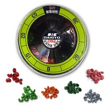 민물 바다 찌낚시 유동 칼라 좁쌀 조개 봉돌 교체 뽕돌 케이스 세트 대용량 벌크, 다이교 칼라 봉돌세트 멀티컬러, 1개