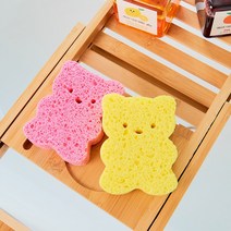 따블리에 곰돌이 아기목욕스펀지 2색세트, 2개