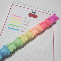 곰돌이 파스텔 형광펜 블럭 젤리곰 선물용펜 파스텔 베어 문구 학원 답례품 단체선물 가능