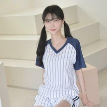 V넥 스트라이프 야구티셔츠 (10colors) 반티 티셔츠