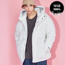 아키클래식 따뜻한 남녀 플리스 덕 다운 점퍼. 부클 플러스 덕다운 점퍼 아이보리